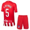 Børn - Atlético Madrid R. De Paul 5 Fodboldtrøje Hjemmebane 2023-24 Børn - Atlético Madrid R. De Paul 5 Fodboldtrøje Hjemmebane 2023-24